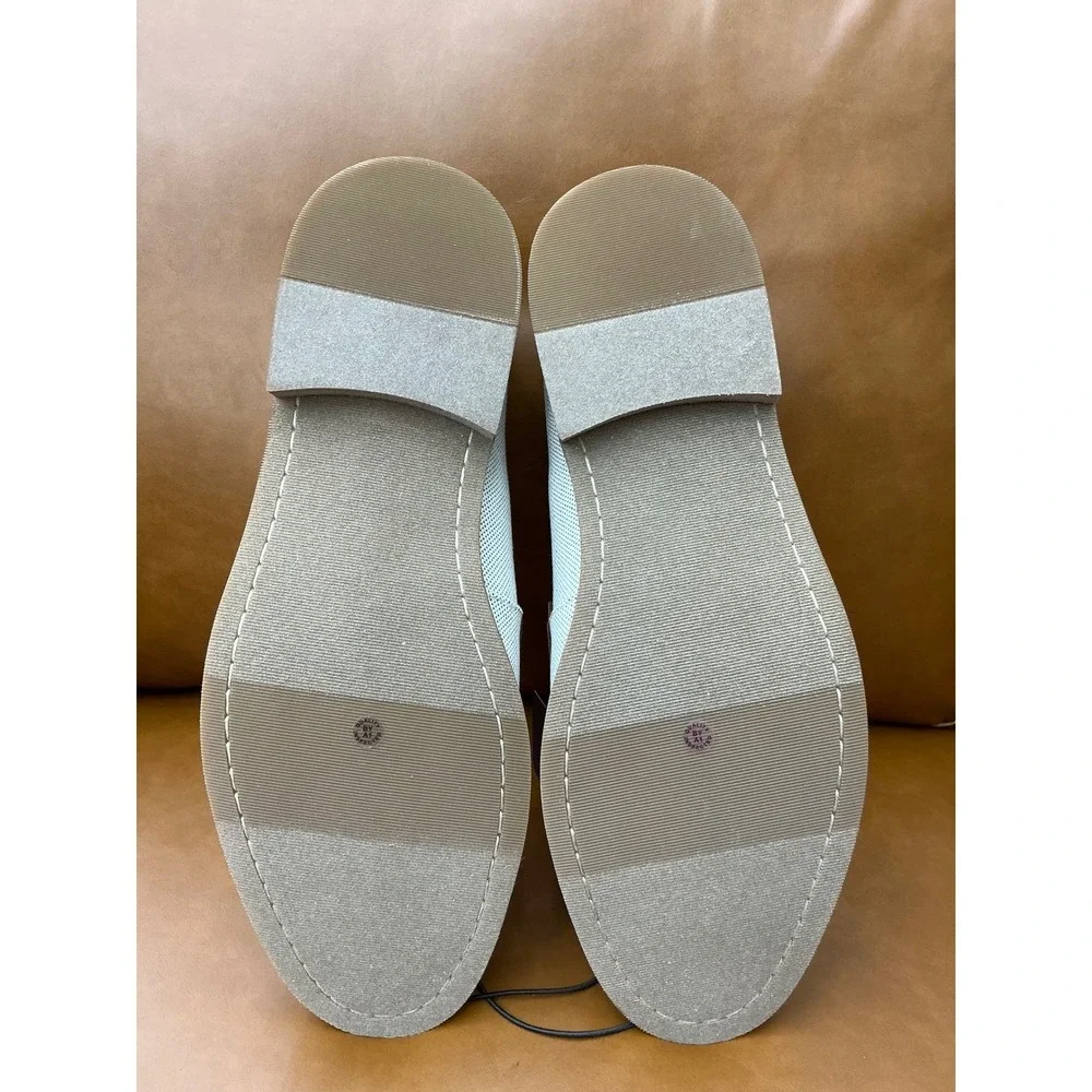 Stafford Torno Bit Loafers Mens 11 White Cognac New Textile Mesh Dress Shoes